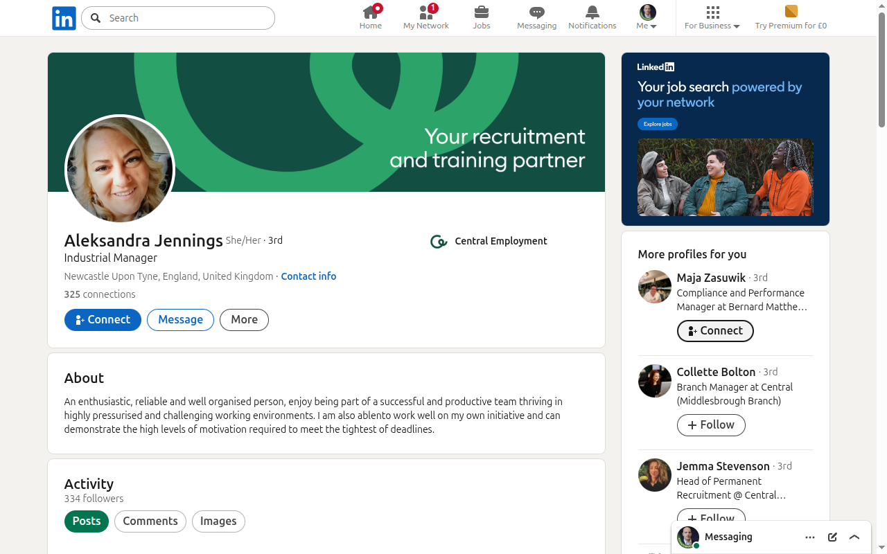 LinkedIn browser automation screenshot